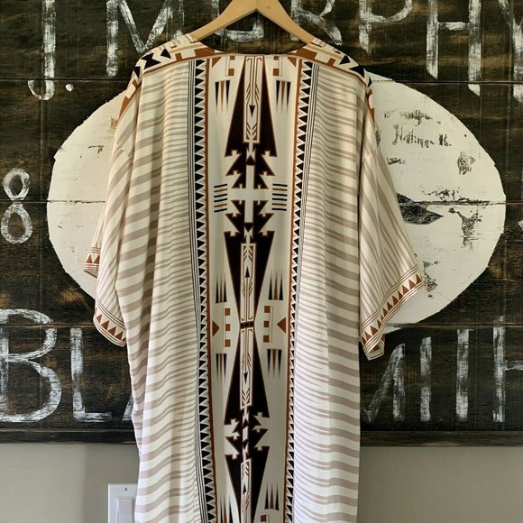 New Boho Western Kimono Maxi Long Duster Folk Cardigan - Picture 4 of 5